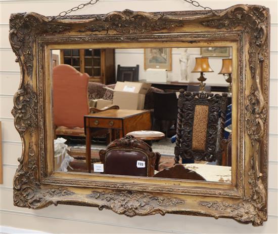 A Victorian gilt and gesso wall mirror, W.104cm, H.80cm